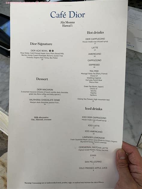 café dior|dior cafe menu.